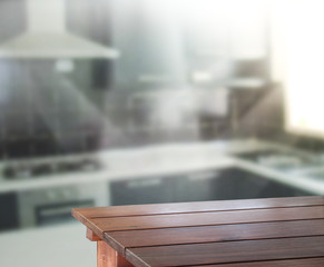 Table Top And Blur Interior Background