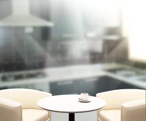 Table Top And Blur Interior Background