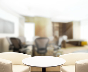 Table Top And Blur Office Background
