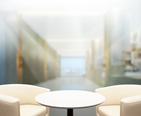 Table Top And Blur Office Background