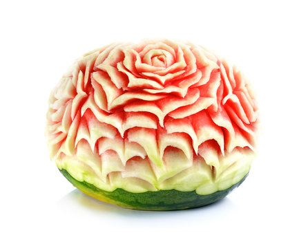 Close up of carved watermelon