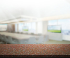 Table Top And Blur Office Background