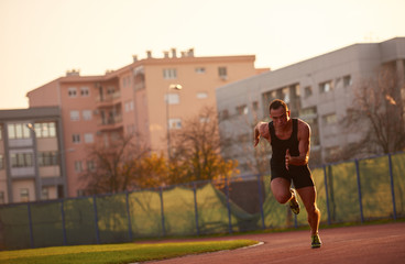 Athletic man start