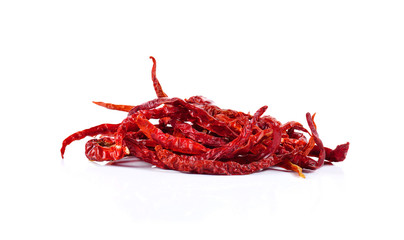 Fototapeta premium dried red chili pepper on white background
