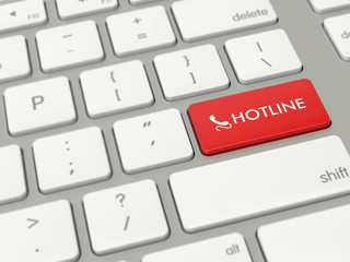 Tastatur mit roter Hotline Taste