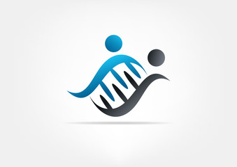 Dna Human vector logo design template