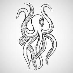 kraken tattoo vector