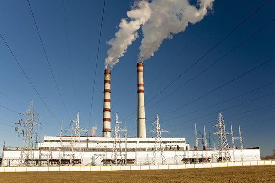 power plant close up. Belarus