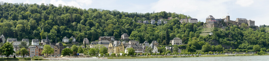 Fototapeta na wymiar Panorama von St. Goar am Rhein, Deutschland