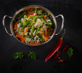 Rice and  vegetables