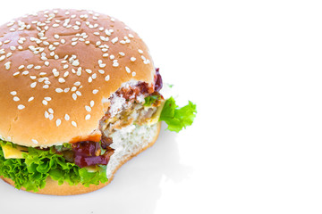 Hamburger on white background