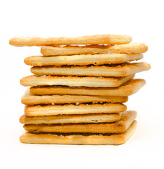 sugar crackers biscuit snack on white background