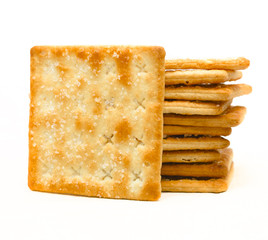 sugar crackers biscuit snack on white background
