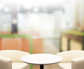 Table Top And Blur Office Background
