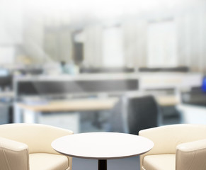 Table Top And Blur Office Background