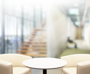 Table Top And Blur Office Background