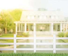 White Fence And Blur Building Background