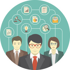 Business teamwork of professionals flat concept