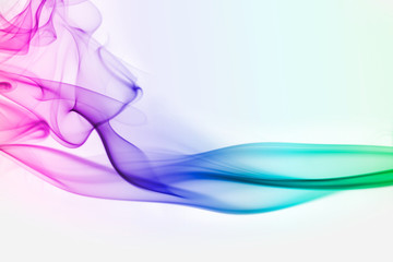 Colorful smoke on the white background