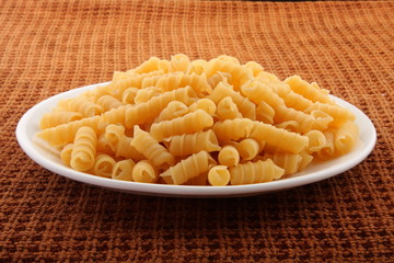 Plate of dry pasta