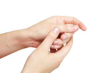 Female hands. Hand massage