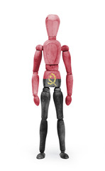 Wood figure mannequin with flag bodypaint - Angola