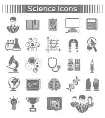 Science icons silhouette