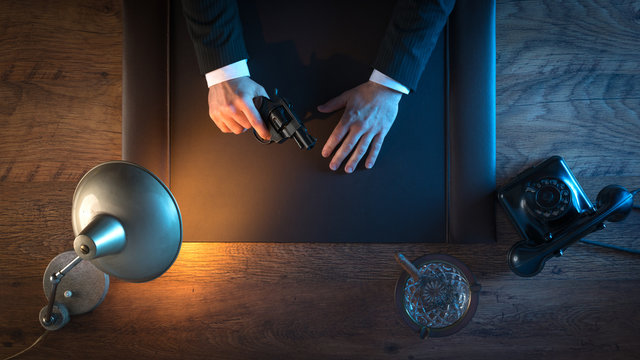 Vintage gangster with a gun