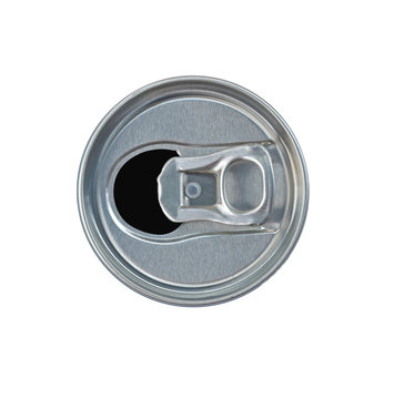 open drink can topview isolate with clipping path