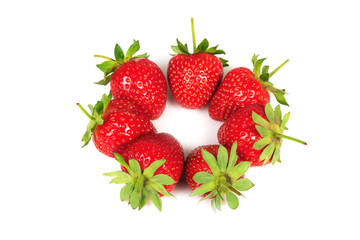 Strawberries in circle isolated on white background