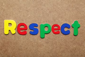 Respect word made of colorful magnets
