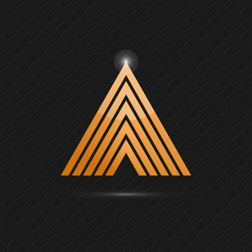 Delta letter logo template on dark background