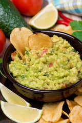 Mexican sauce guacamole, close-up