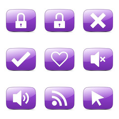 SEO Internet Sign Square Vector Violet Icon Design Set 4