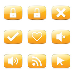 SEO Internet Sign Square Vector Yellow Icon Design Set 4