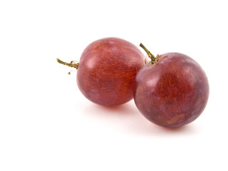Red grape isolated on white