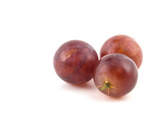 Red grape isolated on white