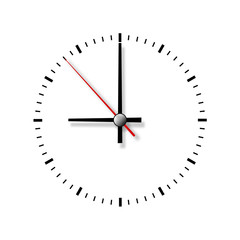 Clock without numbers isolated on white background.