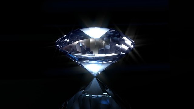 Blue Diamond on Black Background looped animation