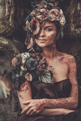 Nymph woman in a magical woman