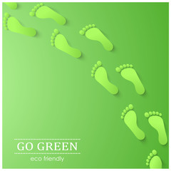 Illustration of eco friendly footprints