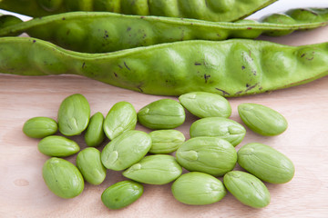 Parkia speciosa on wood