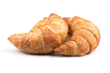 Croissant over white background