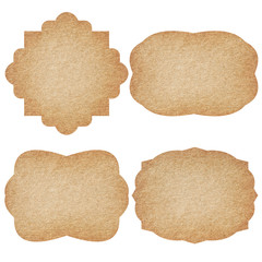 Set of labels from recycled paper.