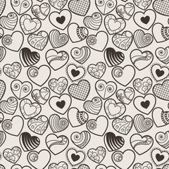 Fun seamless love heart background