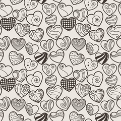 Fun seamless love heart background