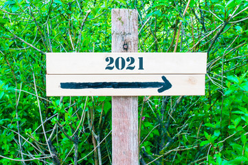 YEAR 2021  Directional sign