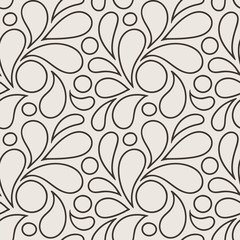 Vector seamless pattern of stylized petals