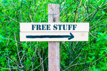 FREE STUFF Directional sign