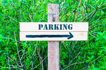 PARKING Directional sign